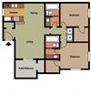 2 bed 2 bath floor plan 2